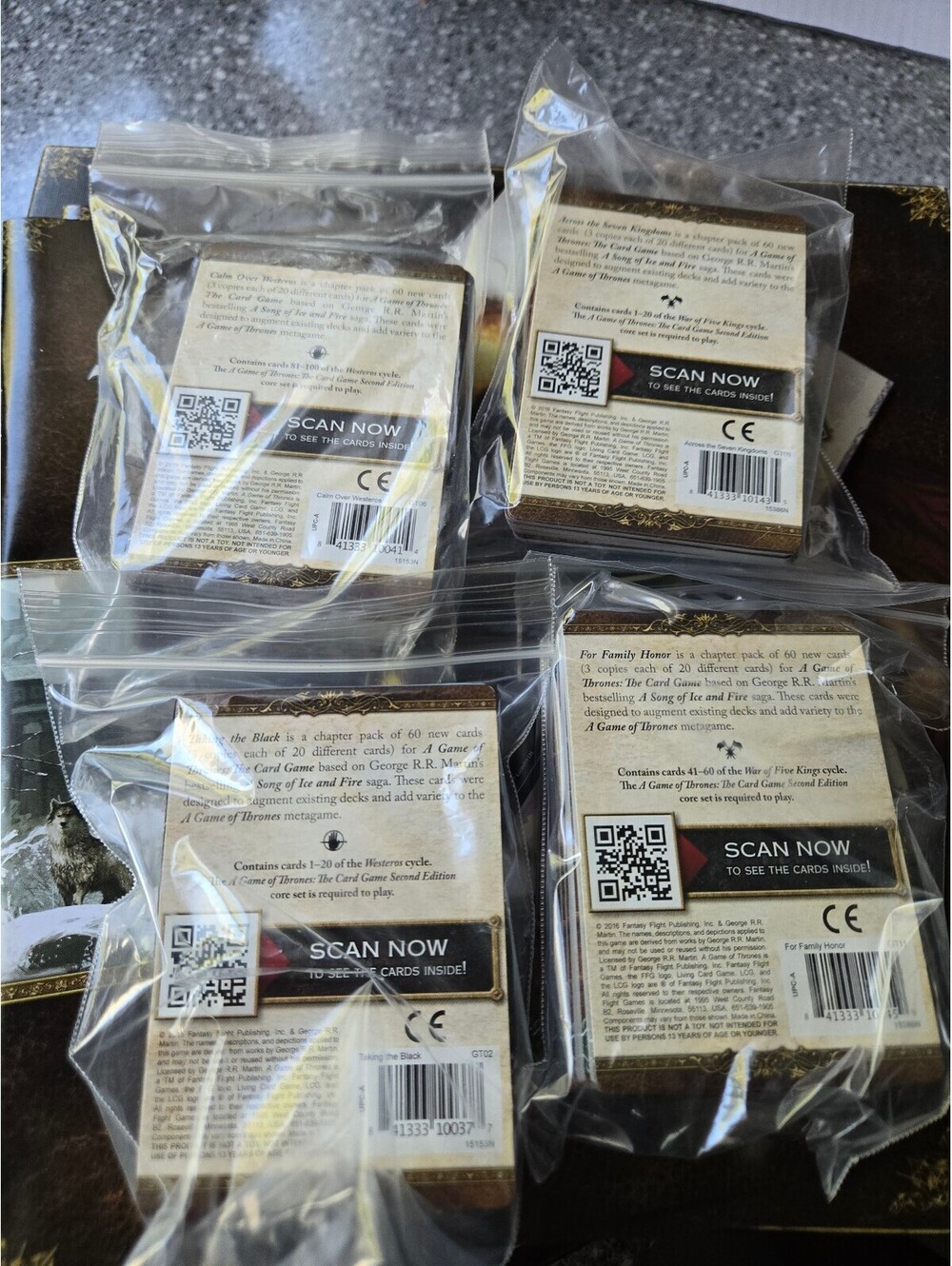 A Game of Thrones: The Card Game (Second Edition) / FFG / 4 Chapter Packs Lot